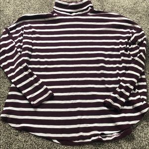 Aerie Striped Mock Neck Top